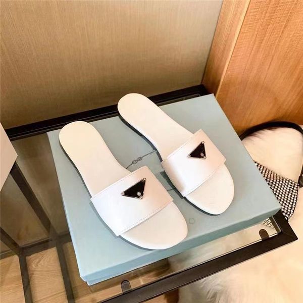 

shoe summer luxury sandals designer women flip flops slipper fashion genuine leather slides metal chain ladies casual shoes sandals slippers, Black