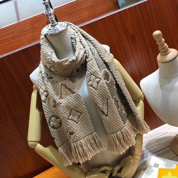 

Silk Scarf Set for Men Women Winter Wool Fashion Designer Cashmere Shawl Ring Pla