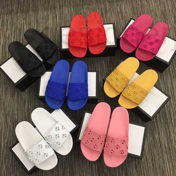 

slippers designer fashion beach flip-flop classic hole rubber slide sandals men's women's flat anti-slip eu35-46 3sdc, Black