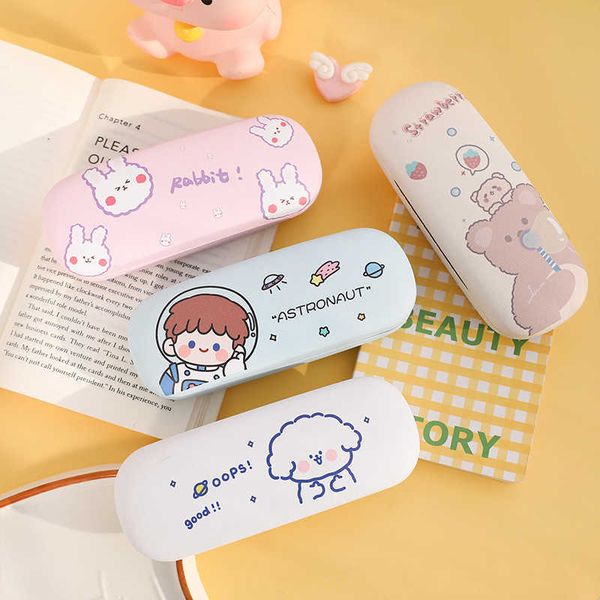 

sunglasses cases bags ins cute cartoon pattern folding glasses case men women pc leather sunglasses case fashion portable eyewear protector