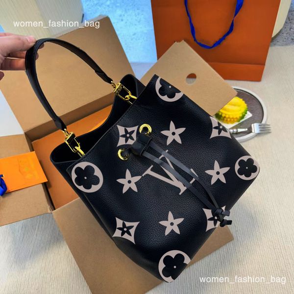 

neonoe leather bucket bag handbag single shoulder bag crossbody bagchampagne bucket aged print grain cow leather