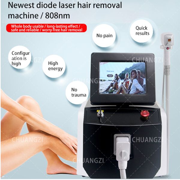 

808 diode laser hair removal machine remote control system 2000w 755nm 808nm 1064nm ice titanium 2023 arrivals, Black