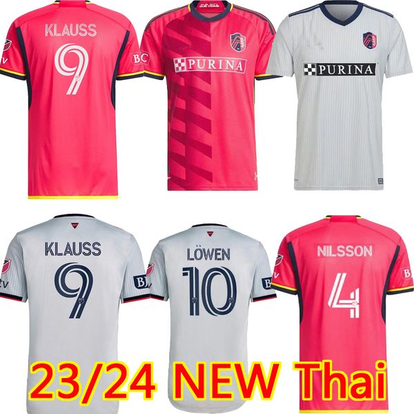

23 24 st.  ouis city soccer jerseys 2023 mls home away st louis''red' sc white nilsson 4 klauss 9 nelson gioacchini vassilev, Black;yellow