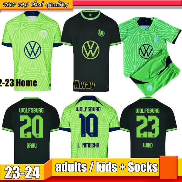 

22/23 vfl wolfsburg steffen soccer jerseys weghorst brekalo 2022 2023 football shirt arnold xaver mbabu guilavogui mehmedi roussillon maillo, Black;yellow