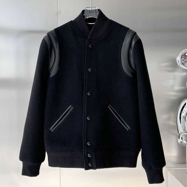 

high version men women wool baseball jackets designer jacket fashion splice cardigan coat casual sweatshirt mens sportswear us size, Black;brown