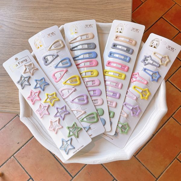 

hair accessories 10pcs snap clips for girls clip pins bb pins color metal barrettes baby children women styling 230328, Slivery;white