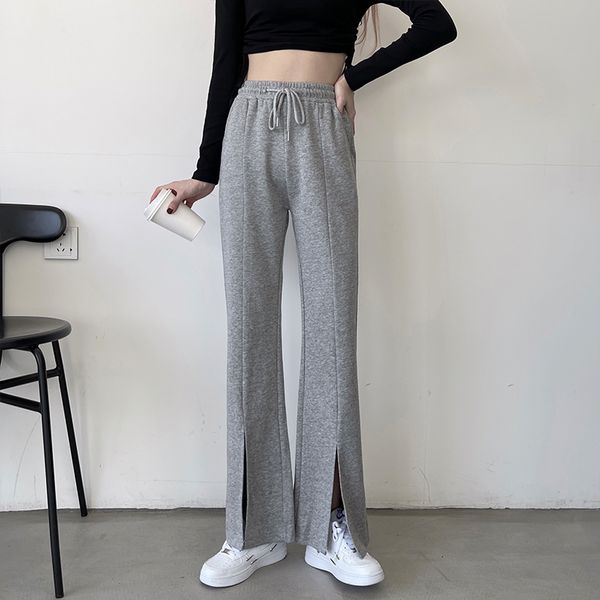 

women's pants 's cargo ribbon pocket jogger elastic waist high streetwear harajuku pant punk cotton females trousers 230329, Black;white