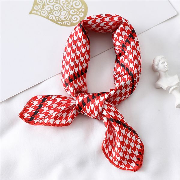 

scarves lady silk hair scarf small square neck wraps designer print foulard women head scarves bandana kerchief skinny tie 230328, Blue;gray