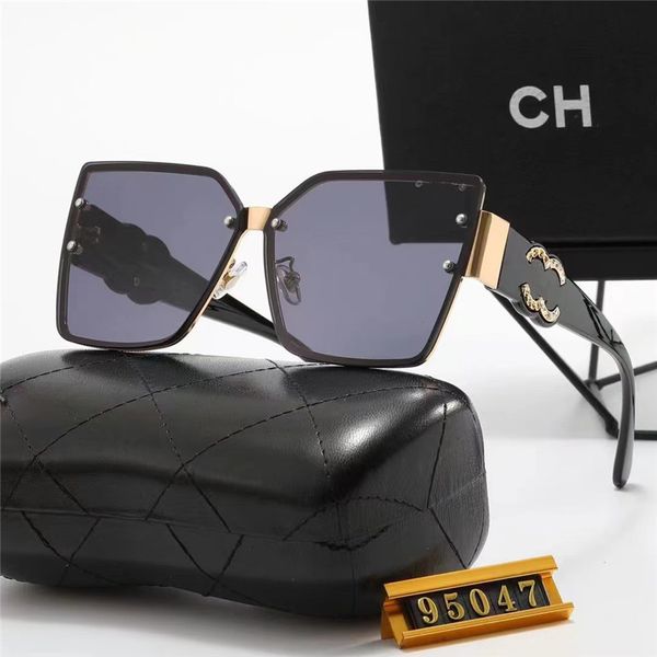

Fashion Designer CH Sunglasses luxury Canel For Women and Men Cat Eye Model Special UV 400 Protection Letters Leg Big Frame Outdoor Mens Protective Eyewear 95047