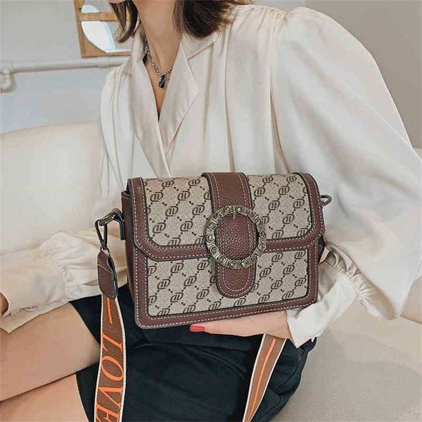 

2023 designer bag bag fashion sense old flower cross printed casual diagonal shoulder small square bag