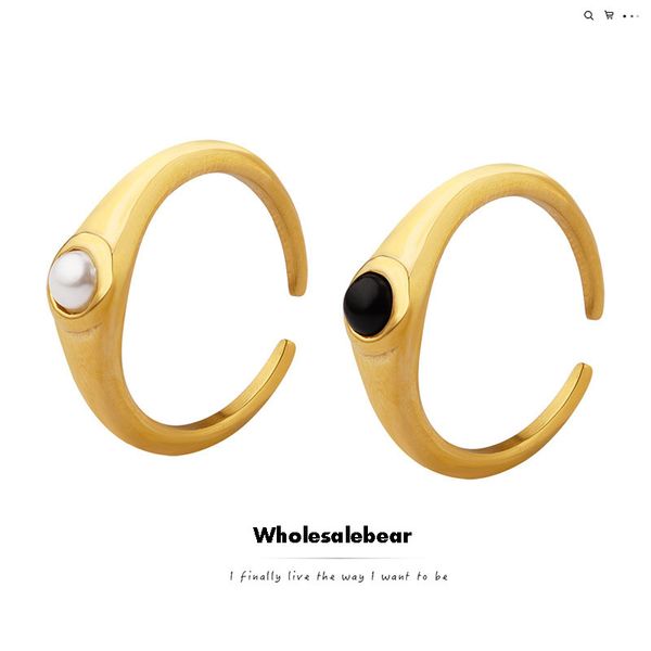 

women white pearls and glass bead band rings gold silver cuff ring