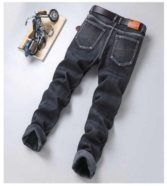

men's jeans winter jeans men jeans black slim fit stretch thick velvet pants warm jeans casual fleece trousers male plus size men cloth, Blue