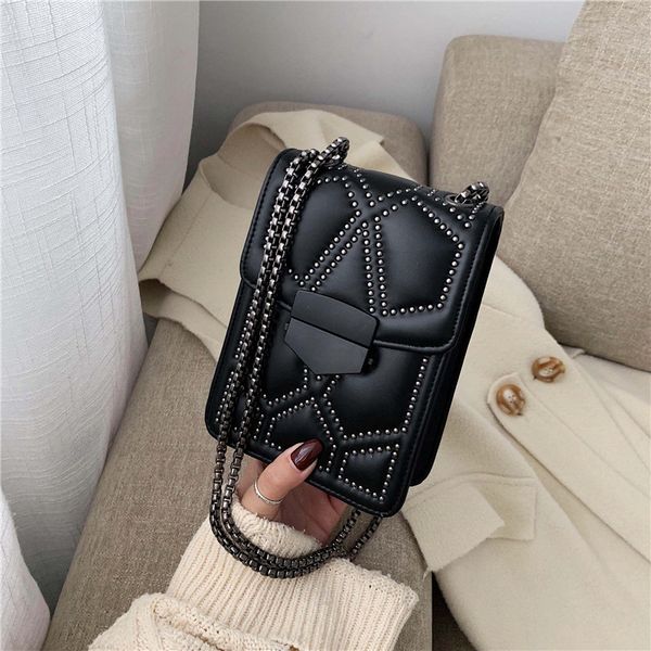 

evening bags fashion small messenger chain bag for women pu leather ladies black crossbody designer luxury woman summer shoulder 230329