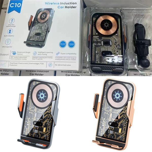 C10 Magnetic Car Wireless Chargers Air Vent Phone Holder For Iphone 14 13 12 Pro Max 15W Macsafe Charger Fast Charging Station with retail box