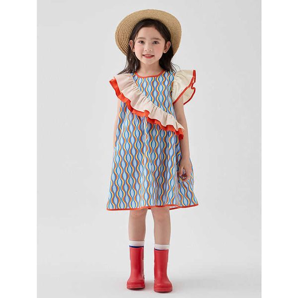 

girl's dresses 2023 summer new light luxury fashion kids dress comfortable casual long skirt princess skirt all-match boutique clothing, Red;yellow