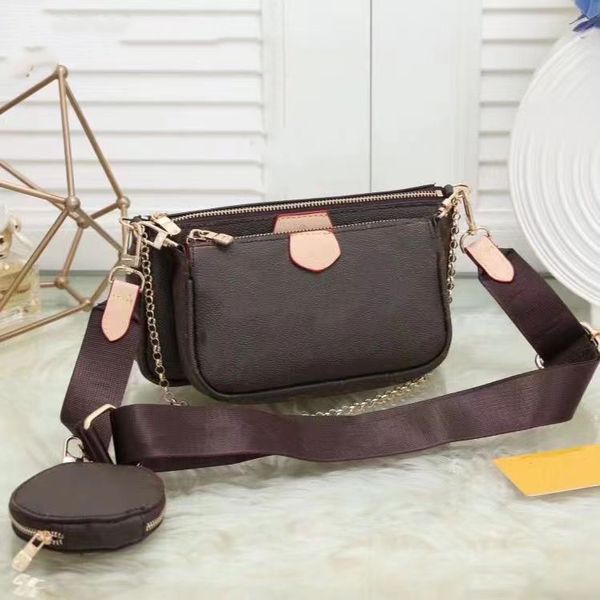 

designer bag multi pochette accessories designer wallet handbag cross body shoulder purse three-piece adjustable and detachable shoulder str