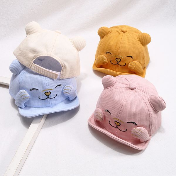 

caps hats cartoon animal baby baseball cap spring summer breathable born sun soft cotton kids infant boy girl visor 230328, Yellow