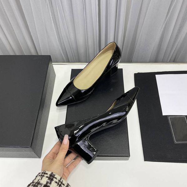 

luxury high heels women's leather dress shoes designer women's wedding party stiletto heels channel x1022, Black