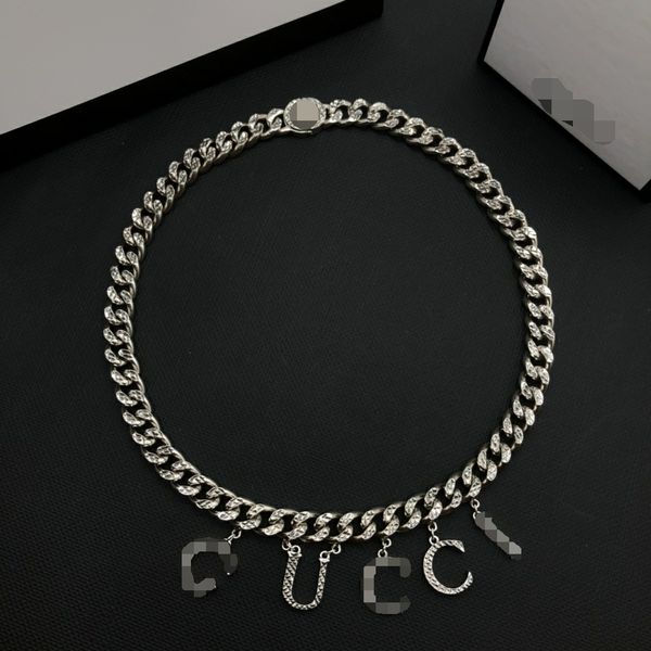 

designer necklaces cuban choker necklace collares punk vintage chunky thick link chain for women new year jewelry accessories gn-057, Silver