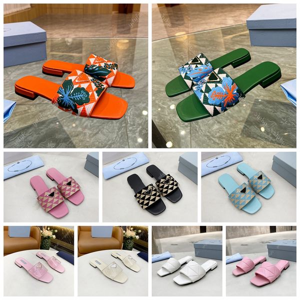 

2023 summer new ladies slippers leather flat bottom fish mouth slippers classic fashion sandals with box, Black