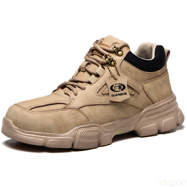 

dress shoes male safety work sneakers indestructible boots winter men steel toe sport safty 230329, Black