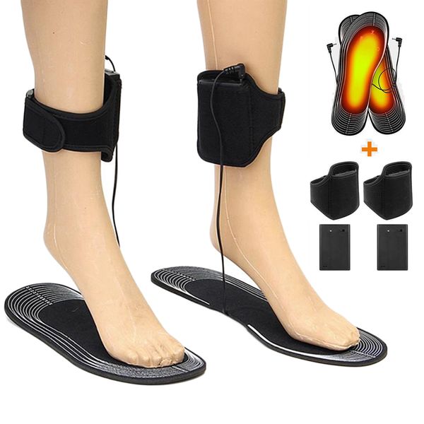 

shoe parts accessories electrically heated insoles for s battery electric heating sole winter feet warm sock pad washable thermal 230328, White;pink