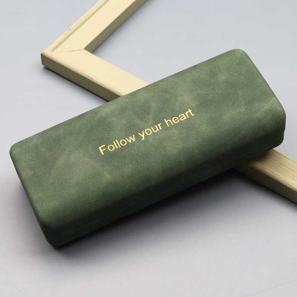 

sunglasses cases bags fashion simple pu leather glasses metal square portable sunglasses case women men durable eyewear storage box j230328