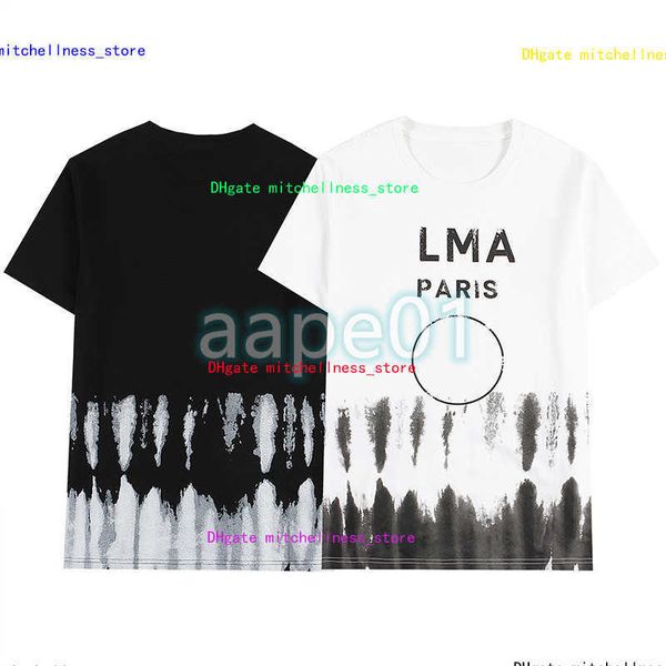 

mens new summer tee designer gradient ink color printing t shirts high street womens casual asian size s-2xl, White;black