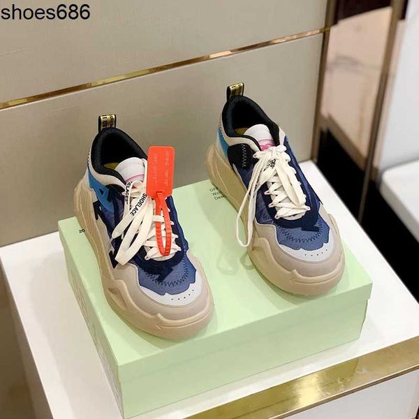 

offs new whites days' shoes ow color blocked increased thick sole low universal sportswear shoes, Black