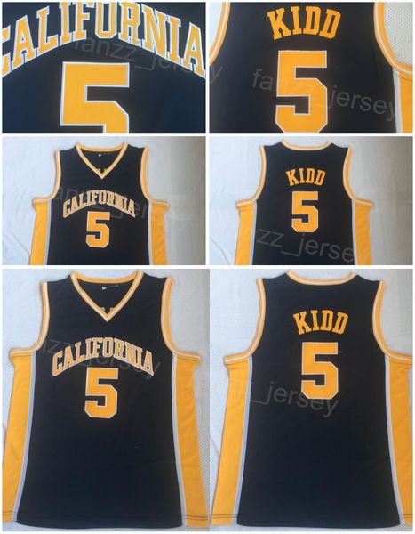 

california golden bears 5 jason kidd jersey college basketball university shirt team color black for sport fans breathable pure cotton embro
