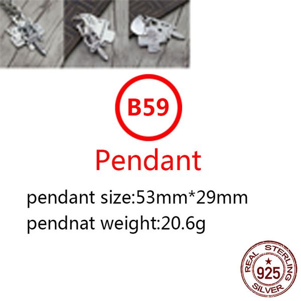

b59 s925 sterling silver pendant personalized fashion simple couple creative sacred sword cross flower letter net red hip hop punk style jew