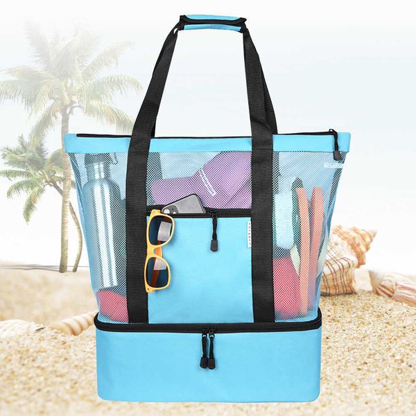 

beach bags summer picnic insulation bag explosive mesh beach ice 230327