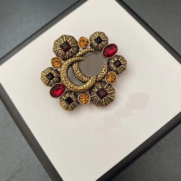 

brand designer pearl pins broochs women party gifts luxury g letter brooch never fading real gold plated brass copper jewelry dress accessor, Gray
