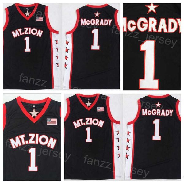 

basketball 1 t-mac jerseys tracy mcgrady high school mount zion christian college for sport fans university team black pure cotton stitched