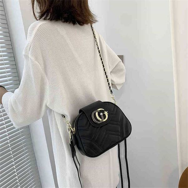 

2023 designer bag handbag female korean version autumn lingge ins net red chain messenger small round