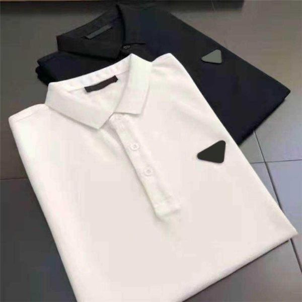 

prad man casual shirts polos t shirt with red bugde embtoidery short sleeves breathable tees men polo mercerized cotton high quality, White;black