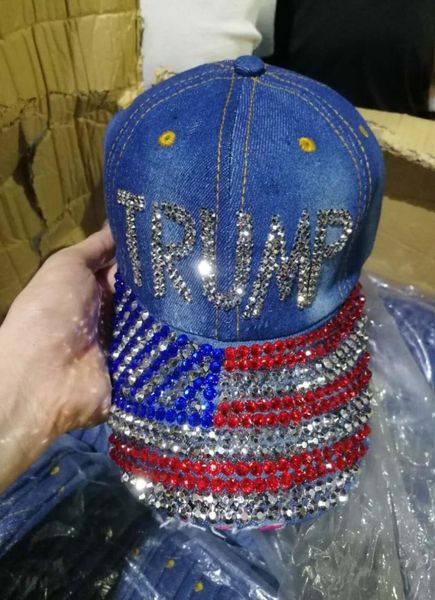 

presidential election promotional bling bling trump hat studden crystal stone glitter baseball cap for donald trump1308977, Blue;gray