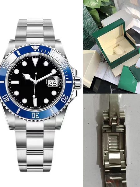 

luxury rolf mens watchs for designer love watch with 2813 movement watches 40mm sapphire green black ceramic bezel stainless steel strap 50m, Slivery;brown