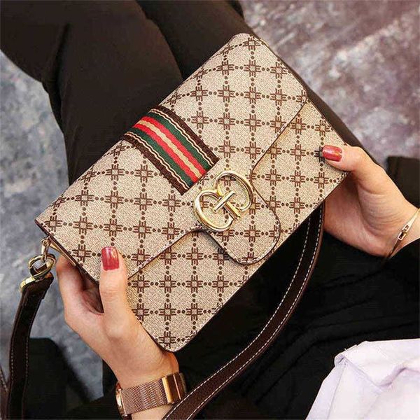 

2023 designer bag women's 2023 new fashion slanting printed shoulder small square leather women's bag large capacity
