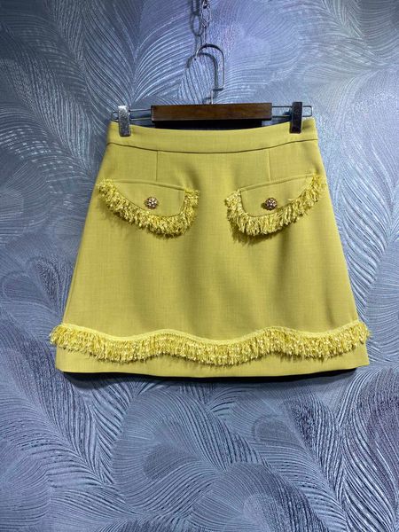 

small fragrant wind high waist slim a-line skirt fashion fur heel wrap skirt, Black