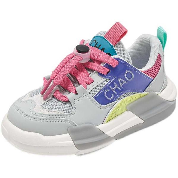 

athletic outdoor 2022 autumn sneakers winter girls sport shoes breathable pu leather mesh fashion casual shoes teens all-match 8  10 11 12, Black