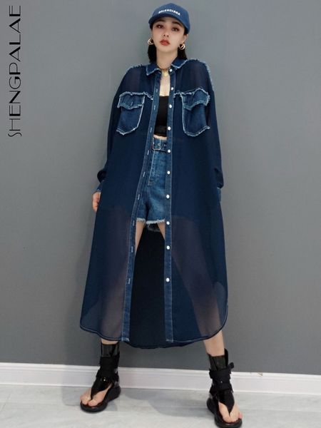 

women's trench coats shengpalae 202 summer women lapel long sleeve singlebreasted solid color fashion thin coat sun protection 5sd850 2, Tan;black
