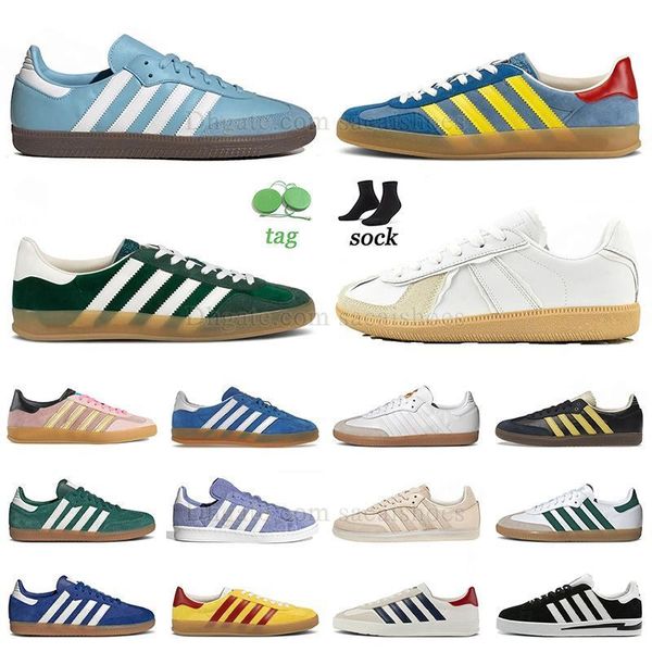

luxury gazelle samba casual shoes og blue bird gum royal blue pink velvet beige brown white red yellow men women multicolor sneaker flat can