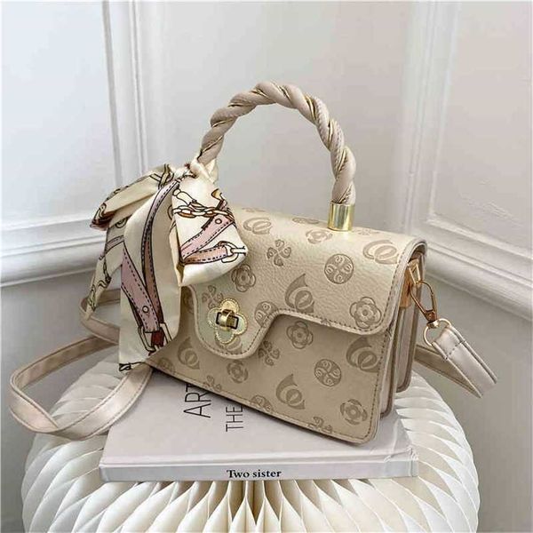 

2023 designer bag handbag eod7 this year's popular women's winter net red portable solid color bow candy one messenger