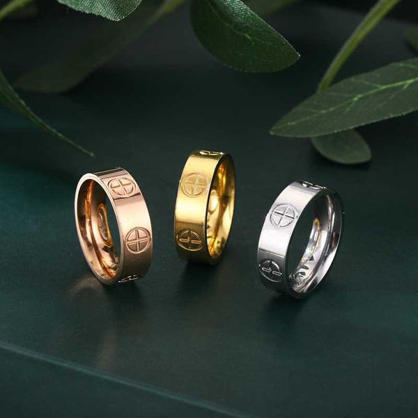 

classic 18k cross ring women love stainless steel personality plain tben, Silver