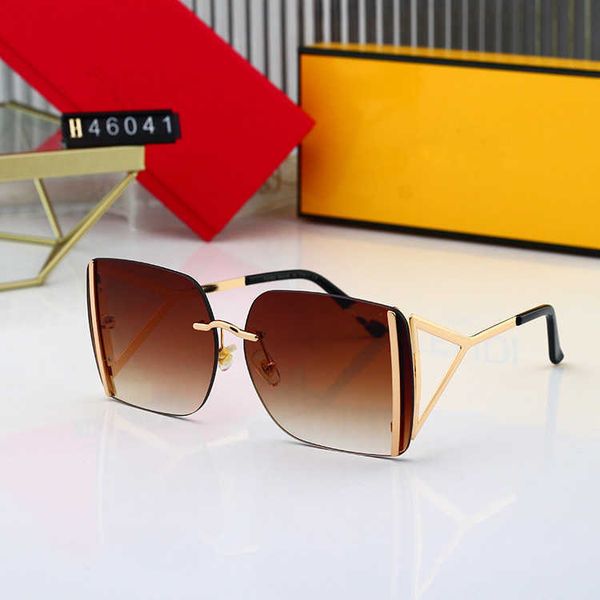 

F Letter Sunglasses fund 2023 new sunglasses women's frameless metal anti ultraviolet Tiktok net red