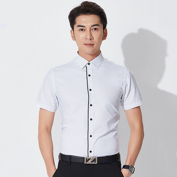 

men's casual shirts summer shortsleeved slim fit design style fashion trend social business dress wear zz 230329, White;black