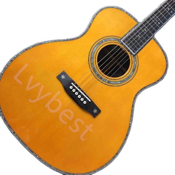 

lvysolid spruce rosewood back side ebony fingerboard gom42s acoustic electric guitar