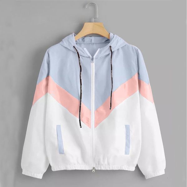 

women's trench coats sandro river's casual color block drawstring fashion hooded windbreaker jacket autumn coat outerwear raincoat, Tan;black