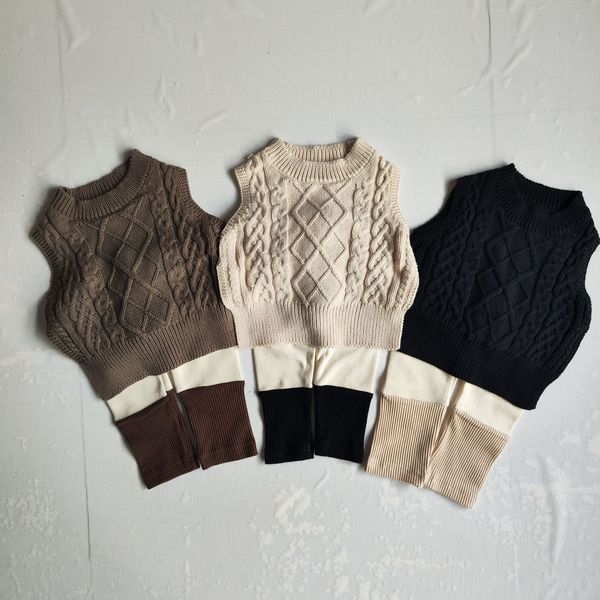 

waistcoat spring children sleeveless knit vest fashion girls knitted vest vintage kids sweater boys cardigan vest 230329, Camo